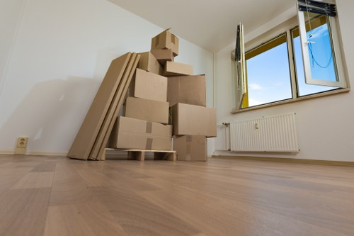 Packed boxes and furniture stored securely in Snaresbrook