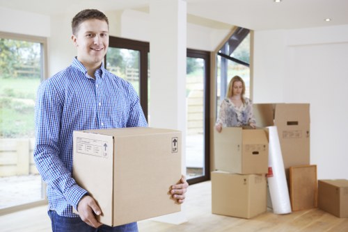 Packed household items prepared for removals and storage in Snaresbrook