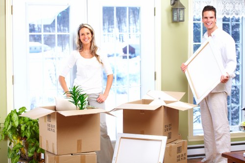 Professional van and mover handling boxes during a Snaresbrook relocation